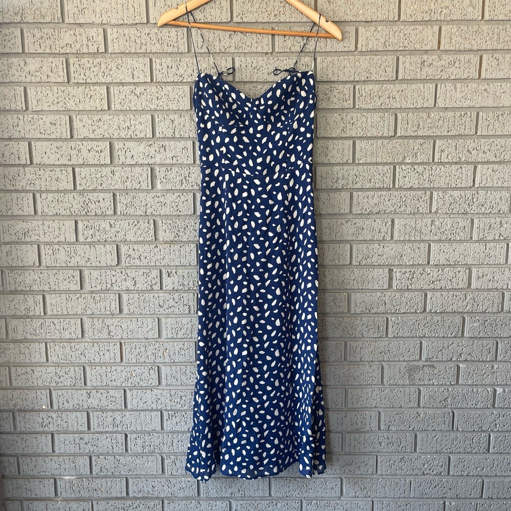 Reformation Juliette Dress in Moray Blue Dots Size 10 - Picture 5 of 9